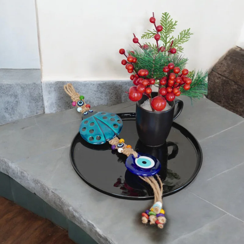 Seramik Makrome İpli Uğur Böceği Dekorasyon Süsü 40 cm Seramik Makrome İpli Uğur Böceği Dekorasyon Süsü 40 cm