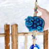 Nazar Boncuklu Seramik İnek Duvar Süsü El Işi 40 cm