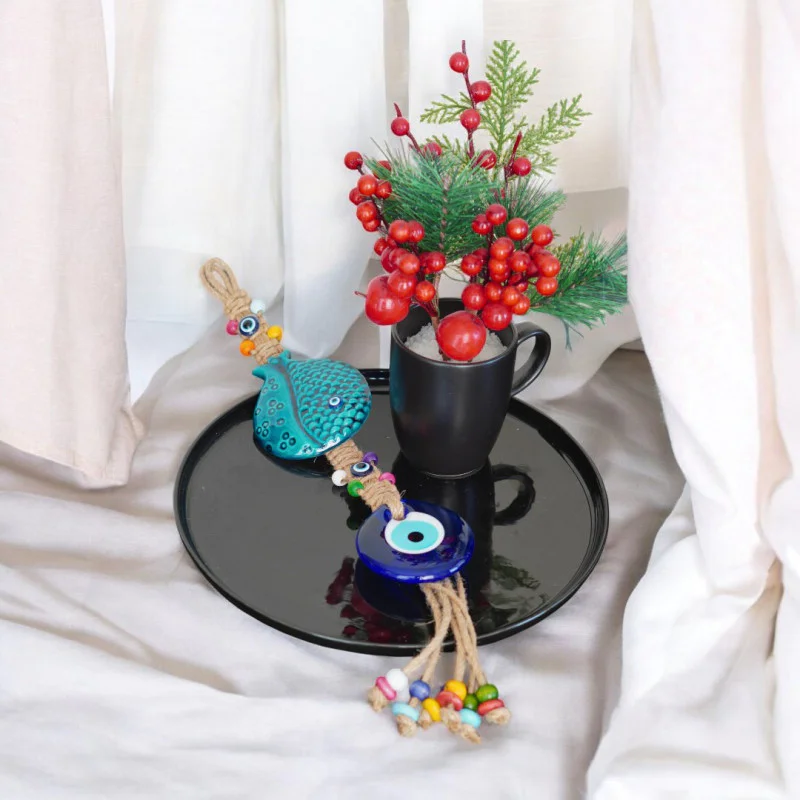 Nar Desenli Nazar Boncuğu Seramik Duvar Süsü 40 cm Nar Desenli Nazar Boncuğu Seramik Duvar Süsü 40 cm