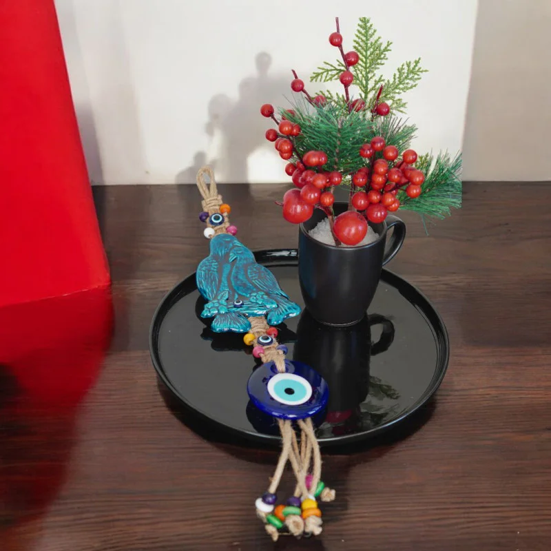 Kuş Temalı Marin Seramik Duvar Süsü 40 cm Kuş Temalı Marin Seramik Duvar Süsü 40 cm