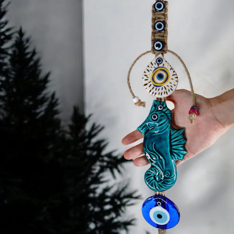 Denizatı Seramik El İşçiliği Nazar Boncuklu Duvar Süsü 50 cm Denizatı Seramik El İşçiliği Nazar Boncuklu Duvar Süsü 50 cm