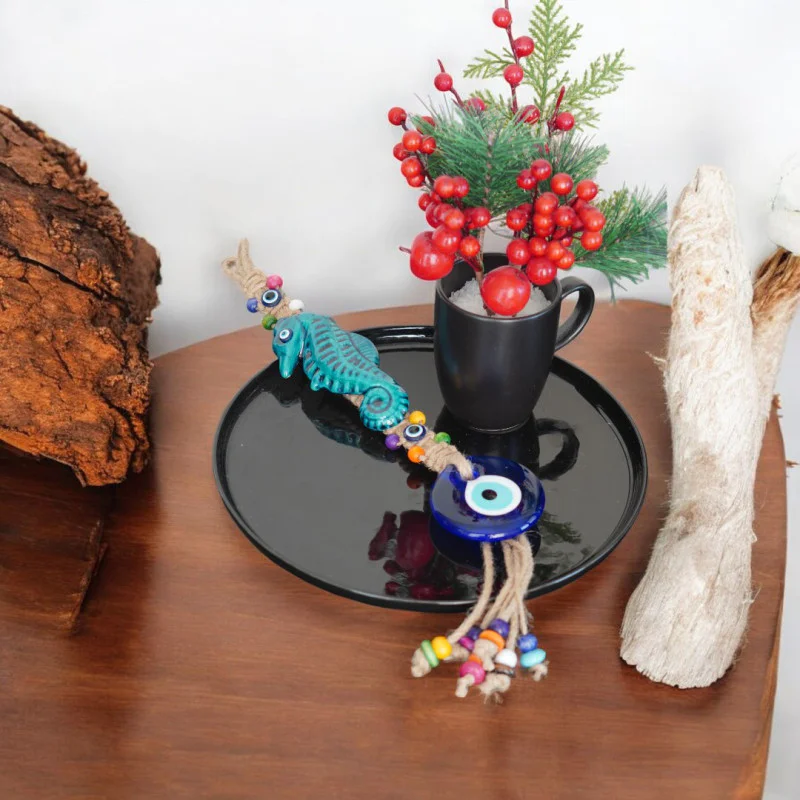 Dekoratif Seramik Deniz Atı Şeklinde Duvar Süsü 40 cm Dekoratif Seramik Deniz Atı Şeklinde Duvar Süsü 40 cm