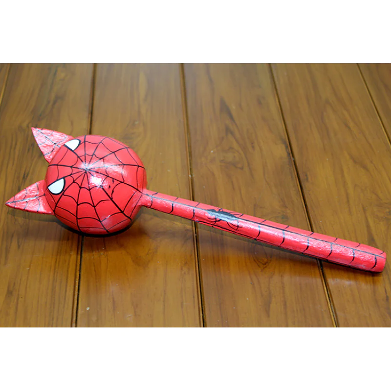Ahşap Kedili Spiderman Marakas Tekli Polos:24