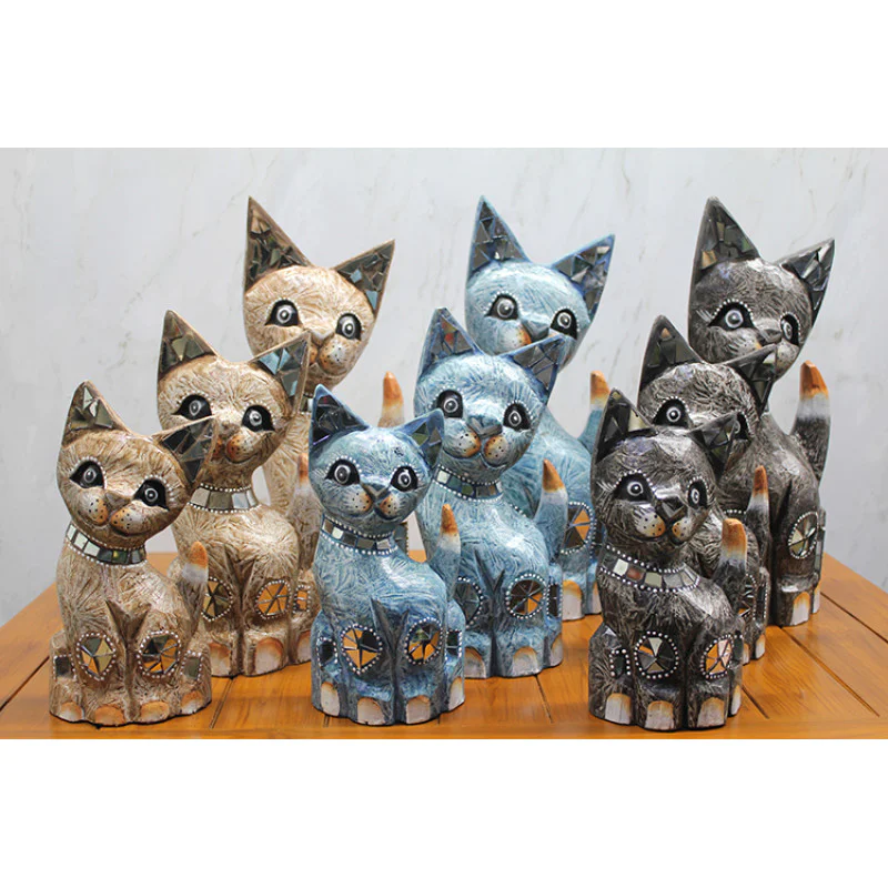 Ahşap 3Lü Kedi Seti 40 Cm Trendy:4