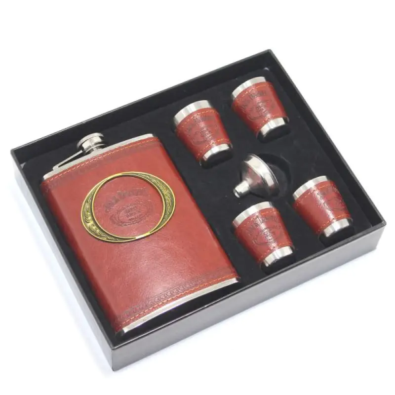 Matara 4 Shot Bardaklı Derili 9 Oz ( 266 Ml ) ALK34 Matara 4 Shot Bardaklı Derili 9 Oz ( 266 Ml ) ALK34