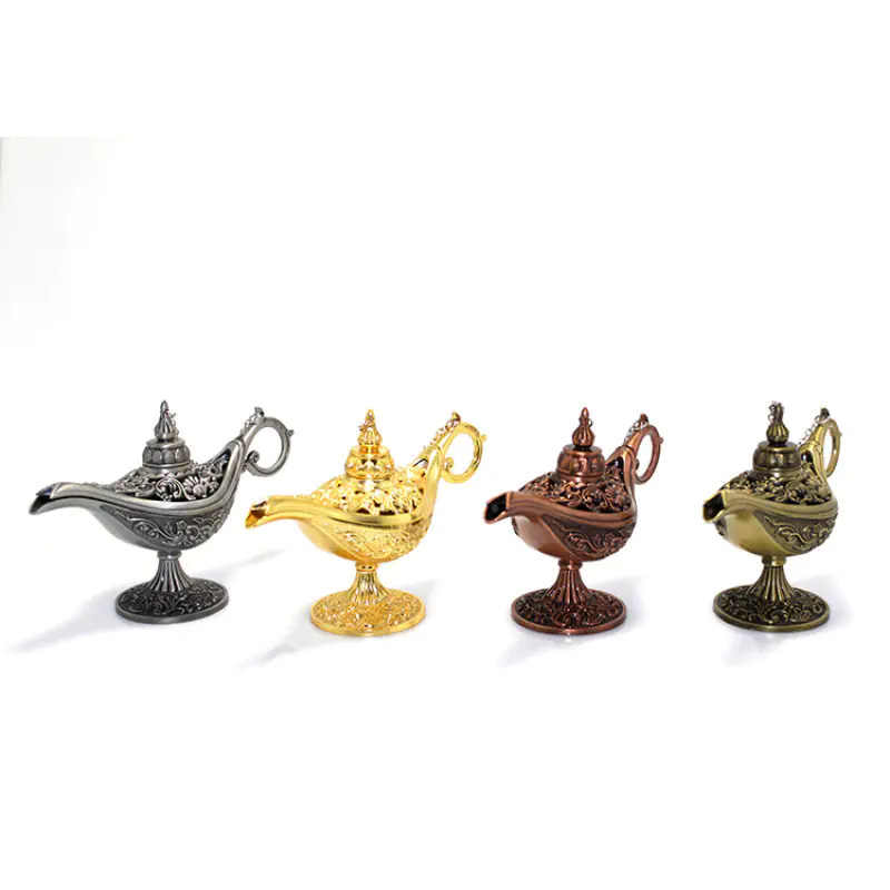 Metal Üstü Oymalı Alaatin Sihirli Lambası 019-1386 Metal Üstü Oymalı Alaatin Sihirli Lambası 019-1386