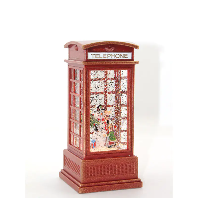 Telefon Kulübeli Işıklı Müzikli Kar Küresi Alk1823 Telefon Kulübeli Işıklı Müzikli Kar Küresi Alk1823