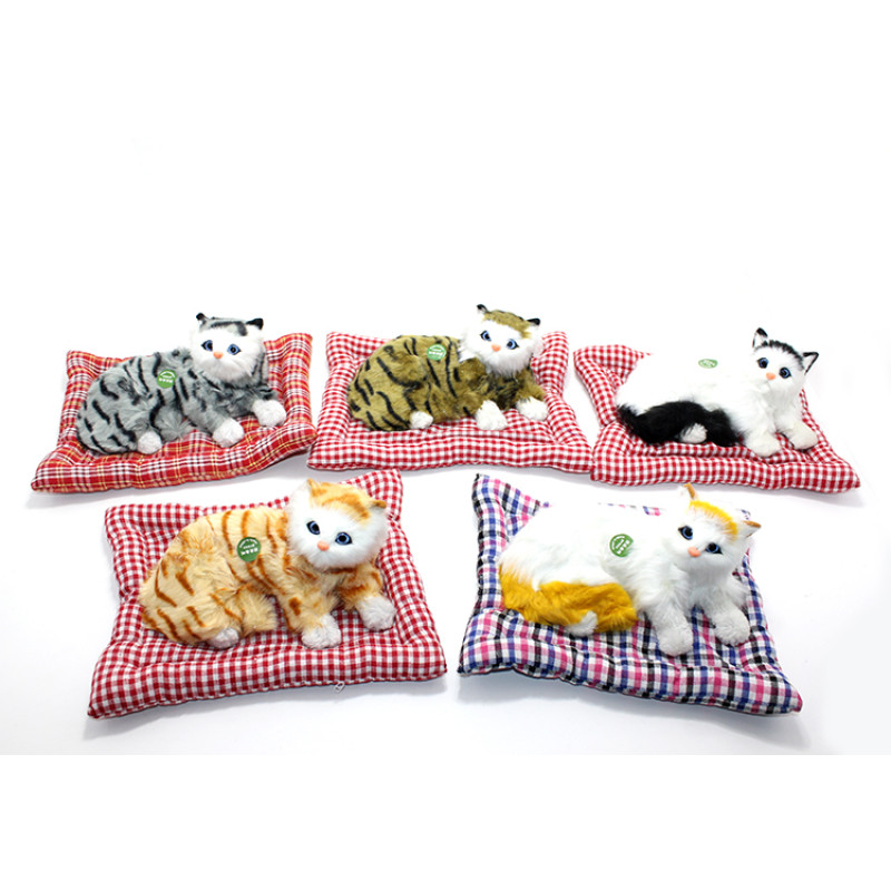 Yastıkta Uzanan Ses Çıkaran Kedi Peluş Alk1054 Yastıkta Uzanan Ses Çıkaran Kedi Peluş Alk1054