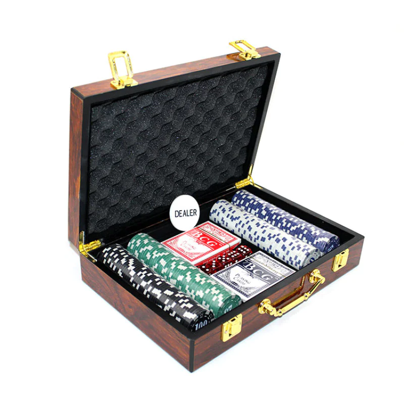 Ahşap Çantalı 200 Chipli Poker Oyunu Alk1494