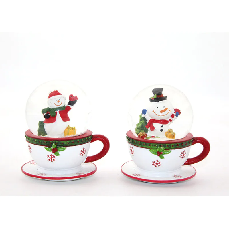 Fincan Tasarımlı Noel Baba Kar Küresi 10 Cm Alk2004