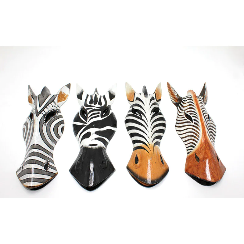 Ahşap Zebra Mask 30 Cm